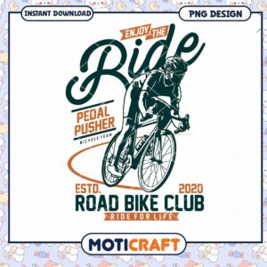 Road Bike Club PNG Design Instant Download
