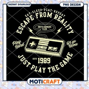 Retro Gaming PNG Escape Reality Design