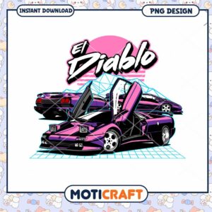 Retro Lamborghini Diablo PNG Design