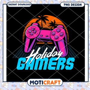 Retro Gamer Holiday PNG Design