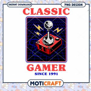 Retro Gamer PNG Classic Joystick Design