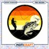 Retro Fishing Sunset PNG Design