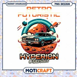 Retro Futuristic Car PNG Design