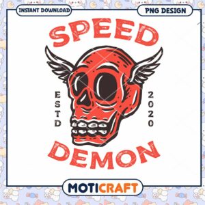 Red Skull Speed Demon PNG Design