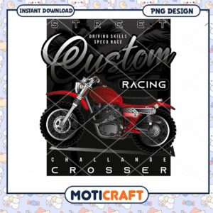 Red Custom Motorcycle PNG Design
