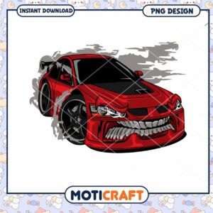 Red Devil Car PNG Design Instant Download