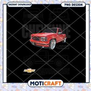 Red Chevy 400SS Pickup Truck PNG