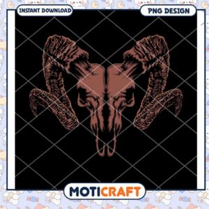 Ram Skull PNG Design Instant Download