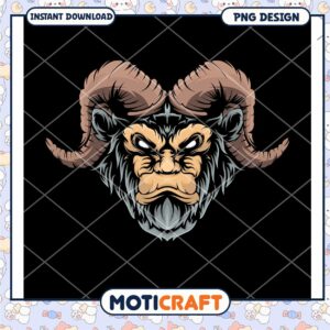 Ram Head Monkey PNG Design