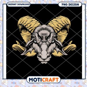 Ram Head PNG Design Instant Download