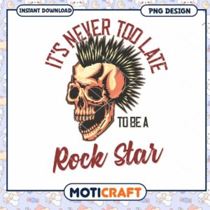 Punk Skull Rock Star PNG Design