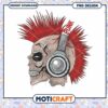 Punk Skull Headphones PNG Design 2 Punk Skull Headphones PNG Design