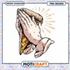 Praying Hands Pizza PNG Design