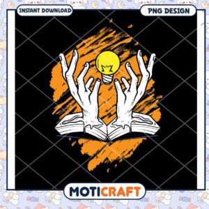 PNG Design Hands Holding Lightbulb Book