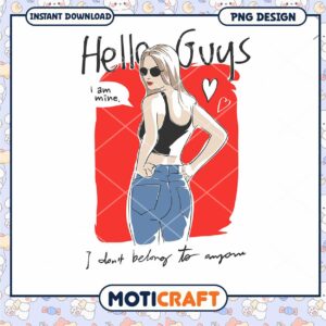 PNG Design Hello Guys Girl Power Graphic