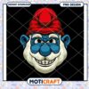 PNG Design Evil Smurf Face Graphic 2 PNG Design Evil Smurf Face Graphic