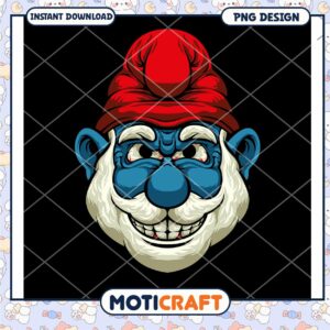PNG Design Evil Smurf Face Graphic