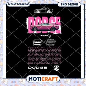 Pink Dodge Challenger SRT PNG Design