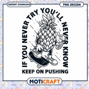 Pineapple Skateboard PNG Design