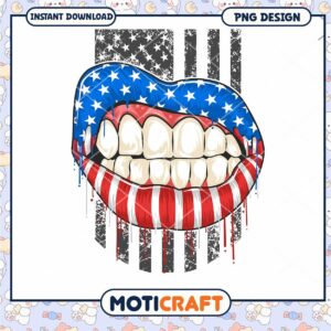 Patriotic Lips PNG Design Download