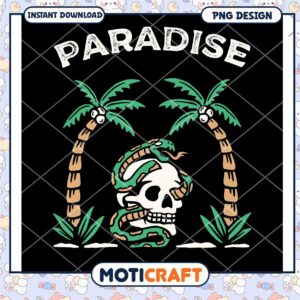 Paradise Skull Snake PNG Design