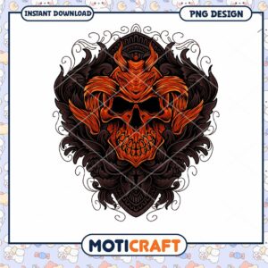Ornate Skull PNG Design Download