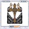 Ornate Cross PNG Design Instant Download