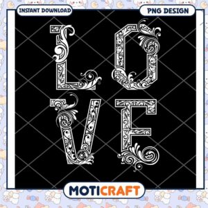 Ornate Love Letters PNG Design