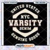 NYC Varsity Denim PNG Design