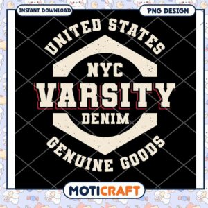 NYC Varsity Denim PNG Design