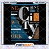 NYC Typography PNG Design Instant Download
