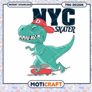 NYC Skater Dinosaur PNG Design
