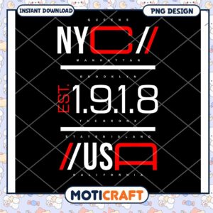 NYC Est 1918 PNG Design Download