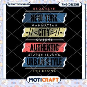 NYC Boroughs T Shirt Design PNG