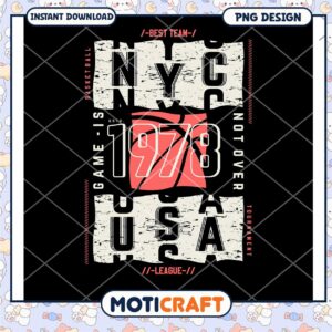NYC 1978 Basketball PNG Design