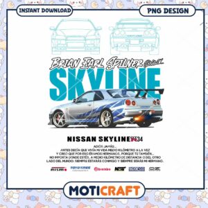 Nissan Skyline R34 PNG Design Download