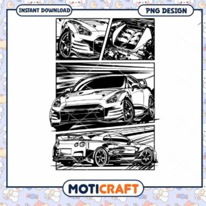 Nissan GT R PNG Design Instant Download
