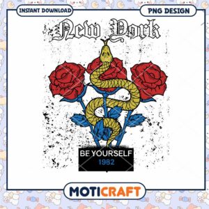 New York Roses Snake 1982 PNG Design