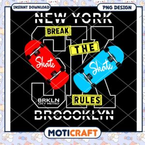 New York Skateboard Brooklyn PNG Design