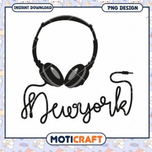 New York Headphones PNG Design