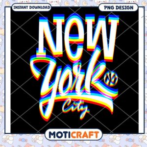 New York City Glitch PNG Design