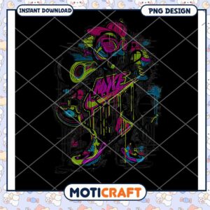Neon Graffiti Mickey PNG Design