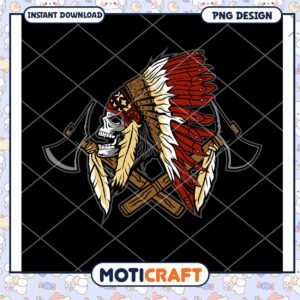 Native American Skull PNG Design