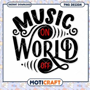 Music OnOff World PNG Design