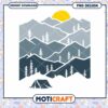 Mountain Camping PNG Design Instant Download
