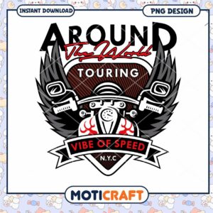 Motorcycle PNG Design Around The World Touring