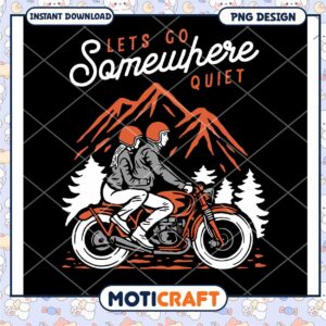 Motorcycle Couple PNG Design