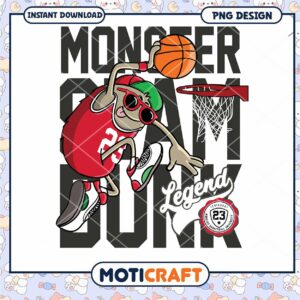 Monster Slam Dunk PNG Sublimation Design
