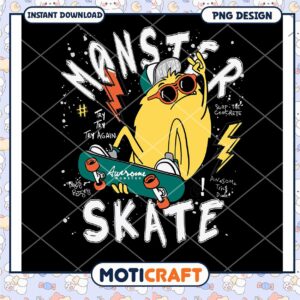 Monster Skateboard PNG Design