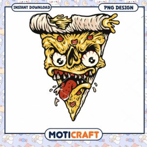 Monster Pizza PNG Design Instant Download